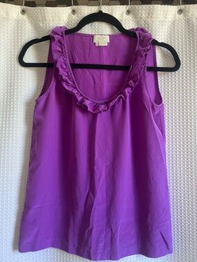 kate spade Violet Ruffle Scoop Neck Sleeveless tank